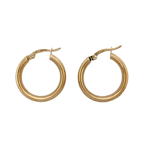 9ct Gold Sparkle Creole Earrings