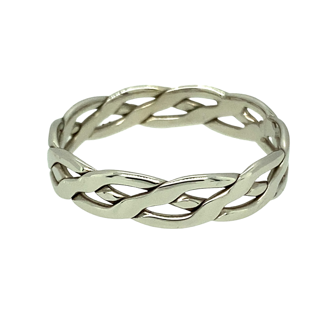 9ct White Gold 5mm Celtic Band Ring
