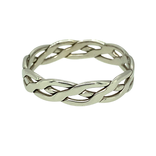 9ct White Gold 5mm Celtic Band Ring