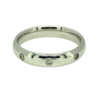 New 9ct White Gold & Diamond Set Band Ring