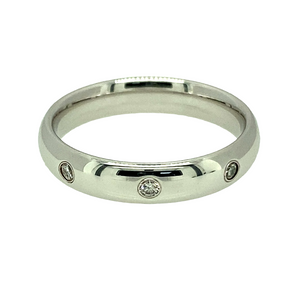 New 9ct White Gold & Diamond Set Band Ring