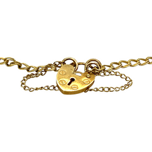 Load image into Gallery viewer, Preowned 9ct Yellow and Rose Gold Clogau 7.5&quot; Cariad Charm Bracelet with the weight 4.20 grams and link width 3mm. The charm bracelet has a safety padlock and safety chain
