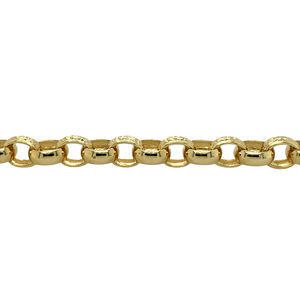 New 9ct Gold 8.5" Engraved Belcher Bracelet 27 grams