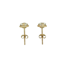Load image into Gallery viewer, 9ct Gold 4mm Cubic Zirconia Halo Stud Earrings
