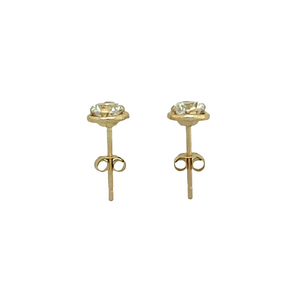 9ct Gold 4mm Cubic Zirconia Halo Stud Earrings