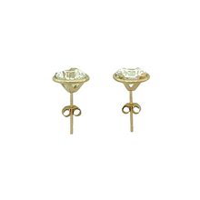 Load image into Gallery viewer, 9ct Gold 6mm Cubic Zirconia Halo Stud Earrings
