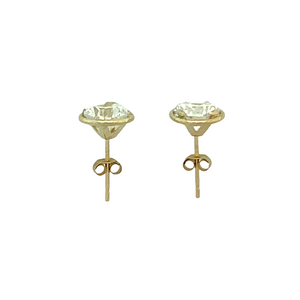 9ct Gold 6mm Cubic Zirconia Halo Stud Earrings