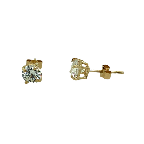 9ct Gold & 5mm Cubic Zirconia Stud Earrings