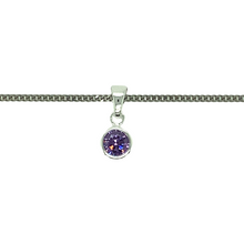 Load image into Gallery viewer, New 925 Silver June Birthstone Pendant on either an 18&quot; or 20&quot; curb chain. The pendant is set with a synthetic alexandrite stone which is 5mm diameter. The pendant is 14mm long including the bail
