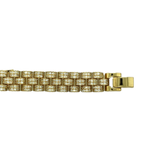 Load image into Gallery viewer, New 9ct Gold &amp; Cubic Zirconia Set 6&quot; Watch Style Bracelet
