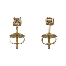 Load image into Gallery viewer, New 9ct Gold &amp; Diamond Single Stone 30pt Screwback Stud Earrings
