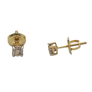 9ct Gold & Diamond Single Stone 40pt Screwback Stud Earrings
