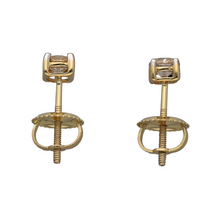 Load image into Gallery viewer, New 9ct Gold &amp; Diamond Single Stone 50pt Screwback Stud Earrings
