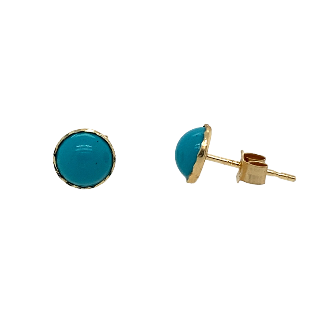 New 9ct Gold & Turquoise Stud Earrings