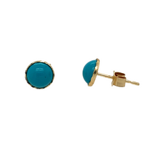 Load image into Gallery viewer, New 9ct Gold &amp; Turquoise Stud Earrings
