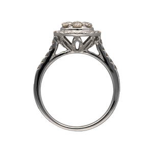 New 9ct White Gold & Diamond Round Halo Ring