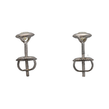Load image into Gallery viewer, New 9ct White Gold &amp; Rubover Set Diamond 40pt Stud Earrings
