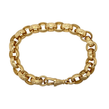 Load image into Gallery viewer, SALE New 9ct Solid Gold 9&quot; Engraved Belcher Bracelet 26 grams
