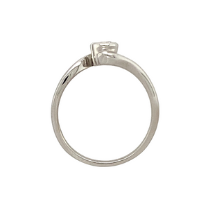 18ct White Gold & Diamond Twist Solitaire Ring