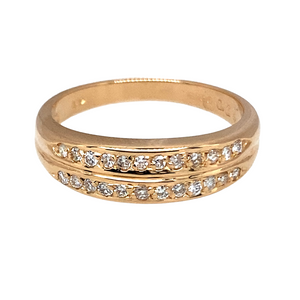 18ct Gold & Diamond Double Row Band Ring