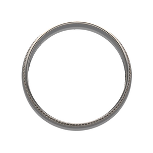 9ct White Gold Millgrain Wedding Band Ring
