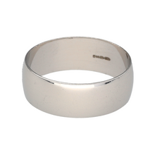 Load image into Gallery viewer, New 9ct White Gold D Shape Wedding 7mm Band Ring in size V with the weight 4.50 grams
