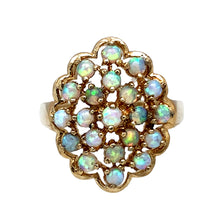 Load image into Gallery viewer, New 9ct Gold &amp; Created Opal Cluster Ring

