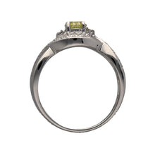 Load image into Gallery viewer, 18ct White Gold Diamond &amp; Canary Moissanite Ring
