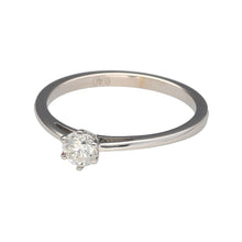 Load image into Gallery viewer, Preowned 18ct White Gold &amp; Diamond Brilliant Cut Solitaire Ring in size S with the weight 2.80 grams. The Diamond is approximately 40pt at approximate clarity Si2 and colour M - O
