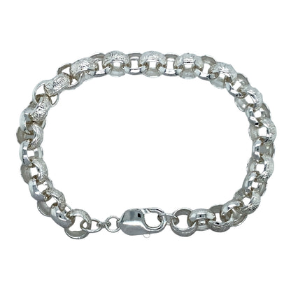 New 925 Silver 8.5" Patterned Belcher Bracelet