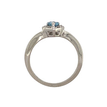 Load image into Gallery viewer, 18ct White Gold Diamond &amp; Aquamarine Set Ring
