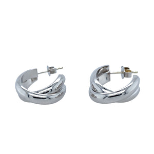 Preowned 9ct White Gold Twist Stud Earrings with the weight 3.10 grams