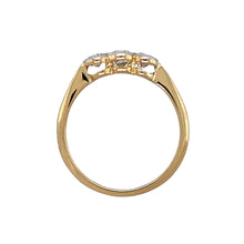 Load image into Gallery viewer, 18ct Gold &amp; Platinum Diamond Set Rubover Trilogy Ring

