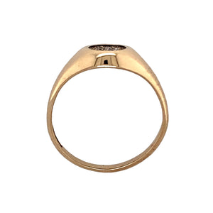 9ct Gold & Diamond Set Oval Signet Ring