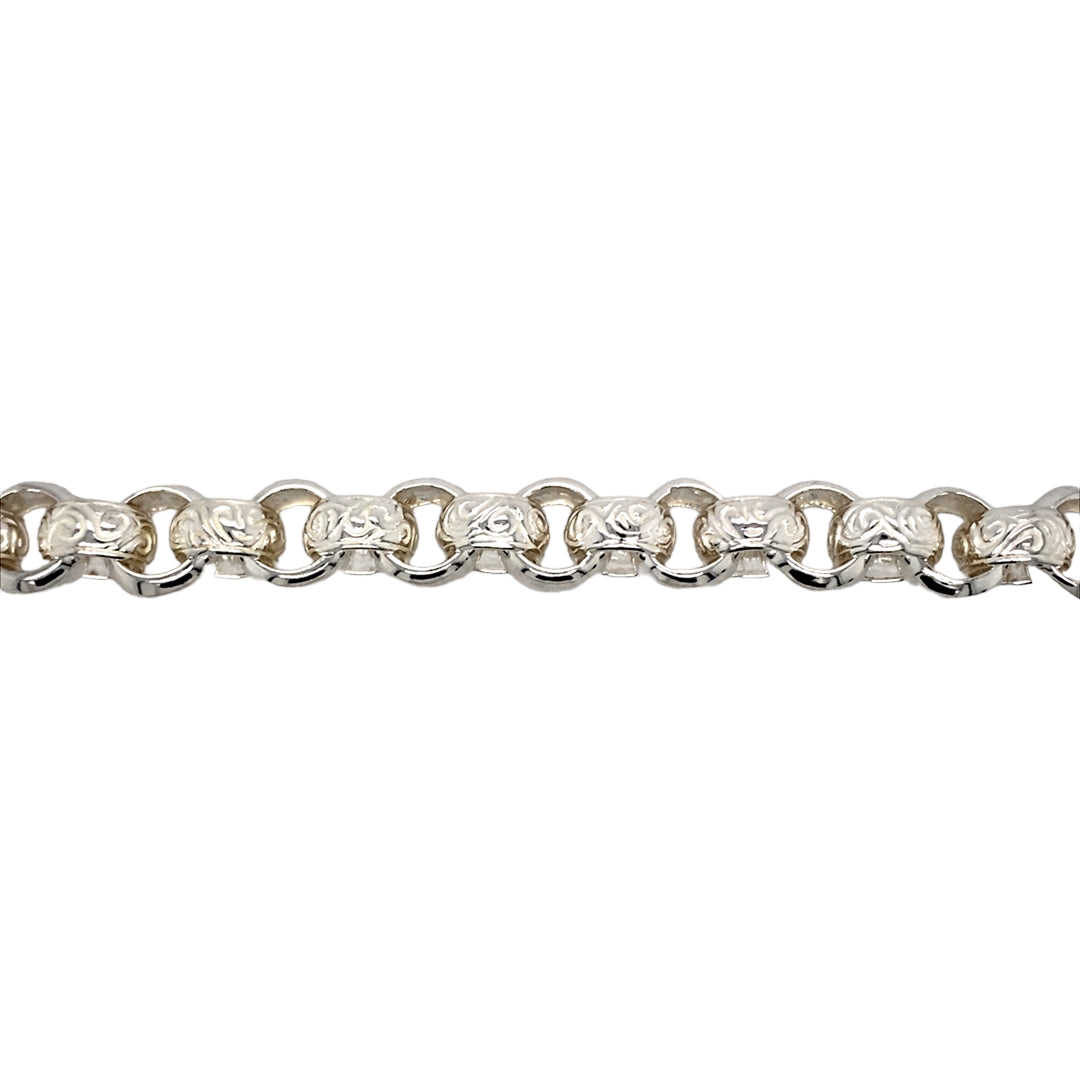New 925 Silver 29" Patterned Belcher Chain