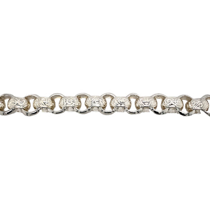 New 925 Silver 29" Patterned Belcher Chain