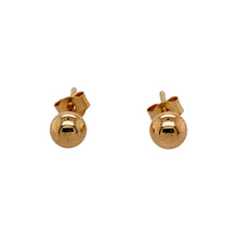 Load image into Gallery viewer, New 9ct Gold 4mm Ball Stud Earrings with the weight 0.20 grams. The backs of the studs are 8mm long
