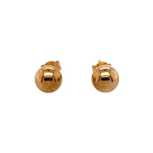Load image into Gallery viewer, New 9ct Gold 5mm Ball Stud Earrings with the weight 0.30 grams. The backs of the studs are 8mm long
