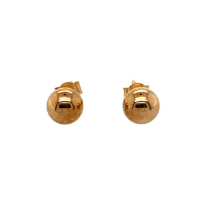 New 9ct Gold 5mm Ball Stud Earrings with the weight 0.30 grams. The backs of the studs are 8mm long