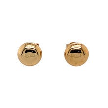 Load image into Gallery viewer, New 9ct Gold 6mm Button Stud Earrings with the weight 0.50 grams. The backs of the studs are 8mm long
