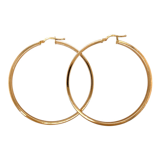 9ct Gold Ridged Hoop Earrings