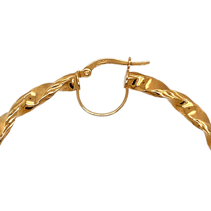 9ct Gold Twist Hoop Earrings