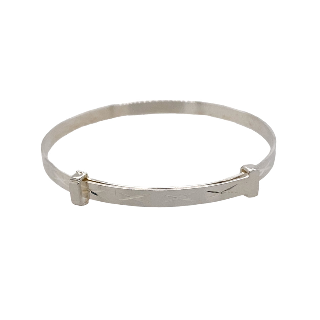 925 Silver D/C Kiss Expander Bangle