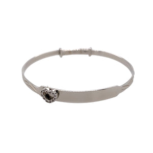 925 Silver Heart I.D Expander Bangle