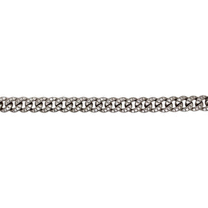 New 925 Silver & Cubic Zirconia Set 9" English Cuban Bracelet 34 grams