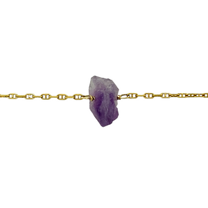 9ct Gold & Amethyst 16" Necklace