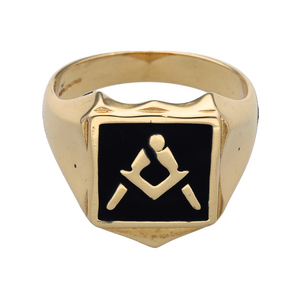 New 9ct Gold Shield Masonic Signet Ring