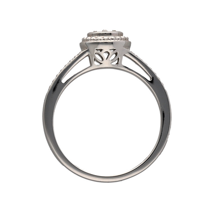 9ct White Gold & Diamond Set Ring
