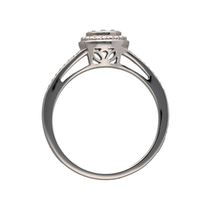 9ct White Gold & Diamond Set Ring