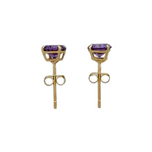 Load image into Gallery viewer, New 9ct Gold February Birthstone Stud Earrings
